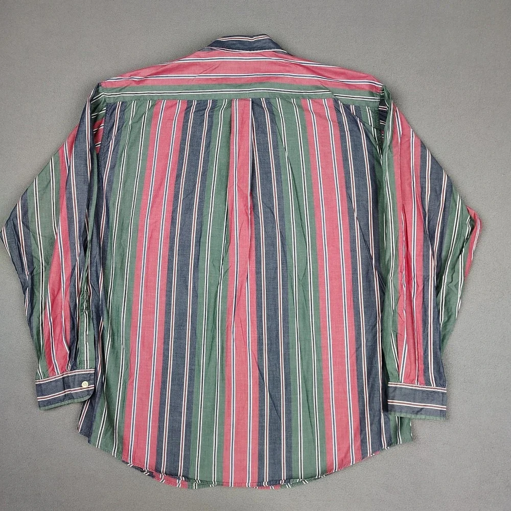 Vintage J Crew Oarsman Button Down Shirt Men XL Striped Long Sleeve Cotton EC